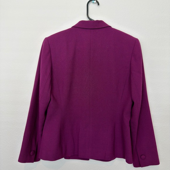 Kasper ASL Blazer Womens 6P Magenta Purple Excellent 100% Wool Petite 30603P - Picture 2 of 9
